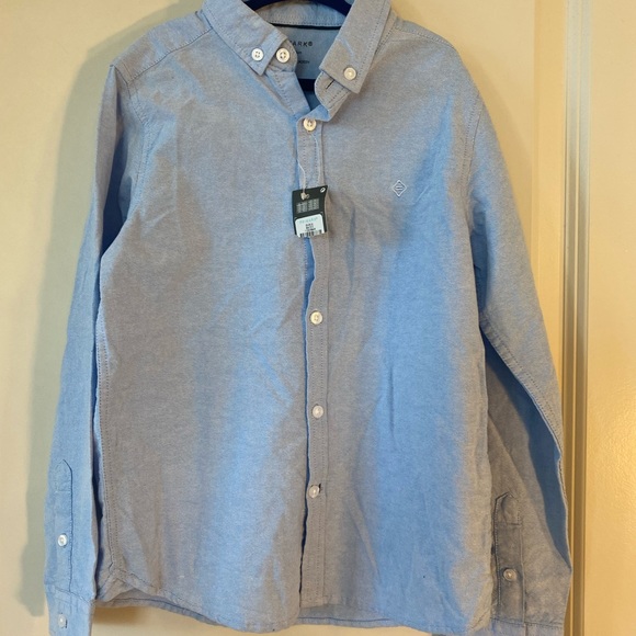 NWT Primark Blue Traditional Long Sleeve Button Down Shirt, size 8/9 - Picture 3 of 7